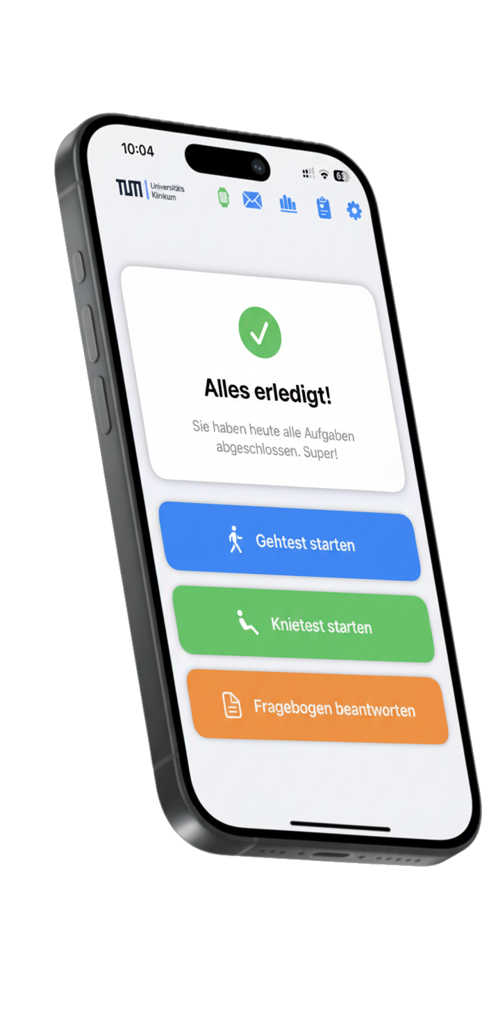 Screenshot der NewKnee App